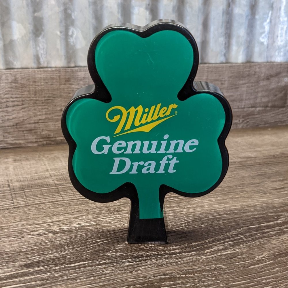 TAP - MILLER GENUINE DRAFT Beer Tap - Shamrock - Green - St. Patrick's Day!! ☘️